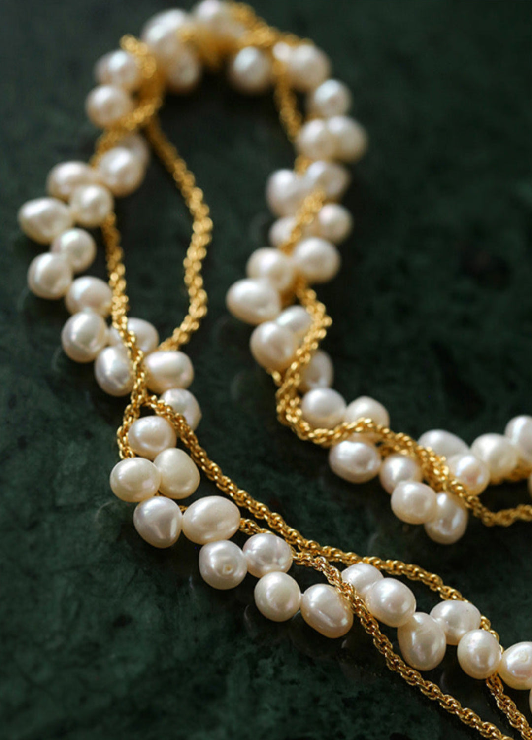 Hand-woven Chain Natural Pearl Necklace