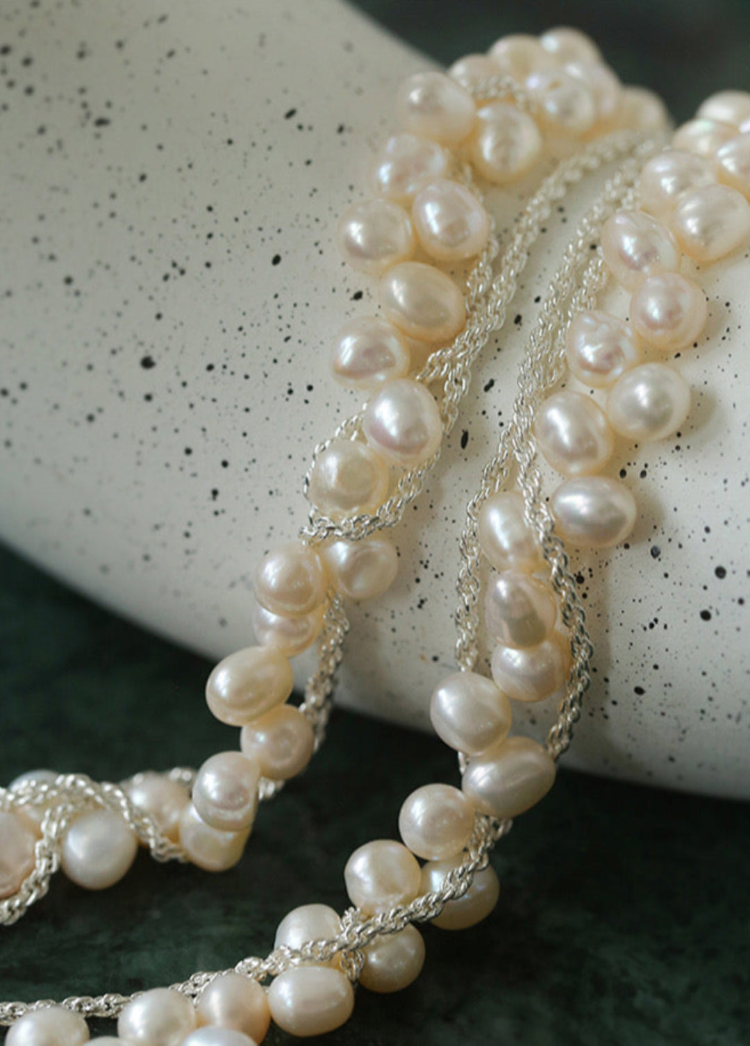 Hand-woven Chain Natural Pearl Necklace