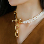 Vintage Multi-layered Natural Rice Pearl Necklace