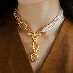 Vintage Multi-layered Natural Rice Pearl Necklace