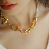 Vintage Multi-layered Natural Rice Pearl Necklace