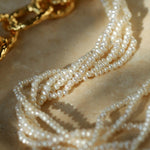 Vintage Multi-layered Natural Rice Pearl Necklace