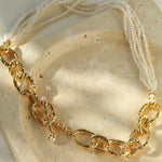 Vintage Multi-layered Natural Rice Pearl Necklace