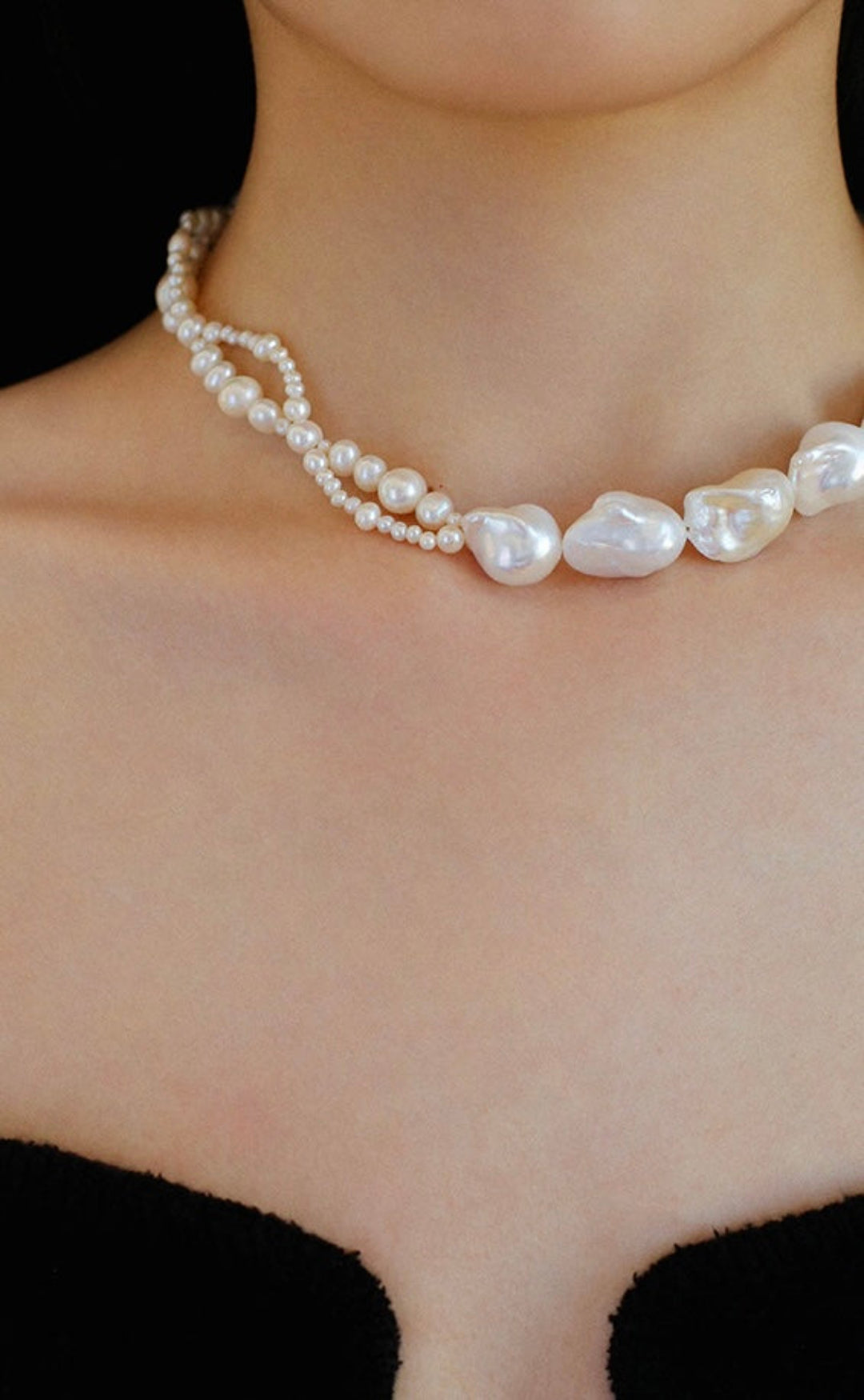 Shaped Baroque Pearl Necklace