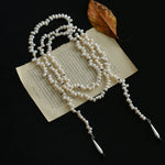 Interlaced Natural Pearl Long Necklace