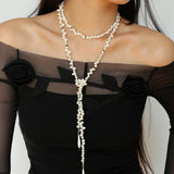 Interlaced Natural Pearl Long Necklace