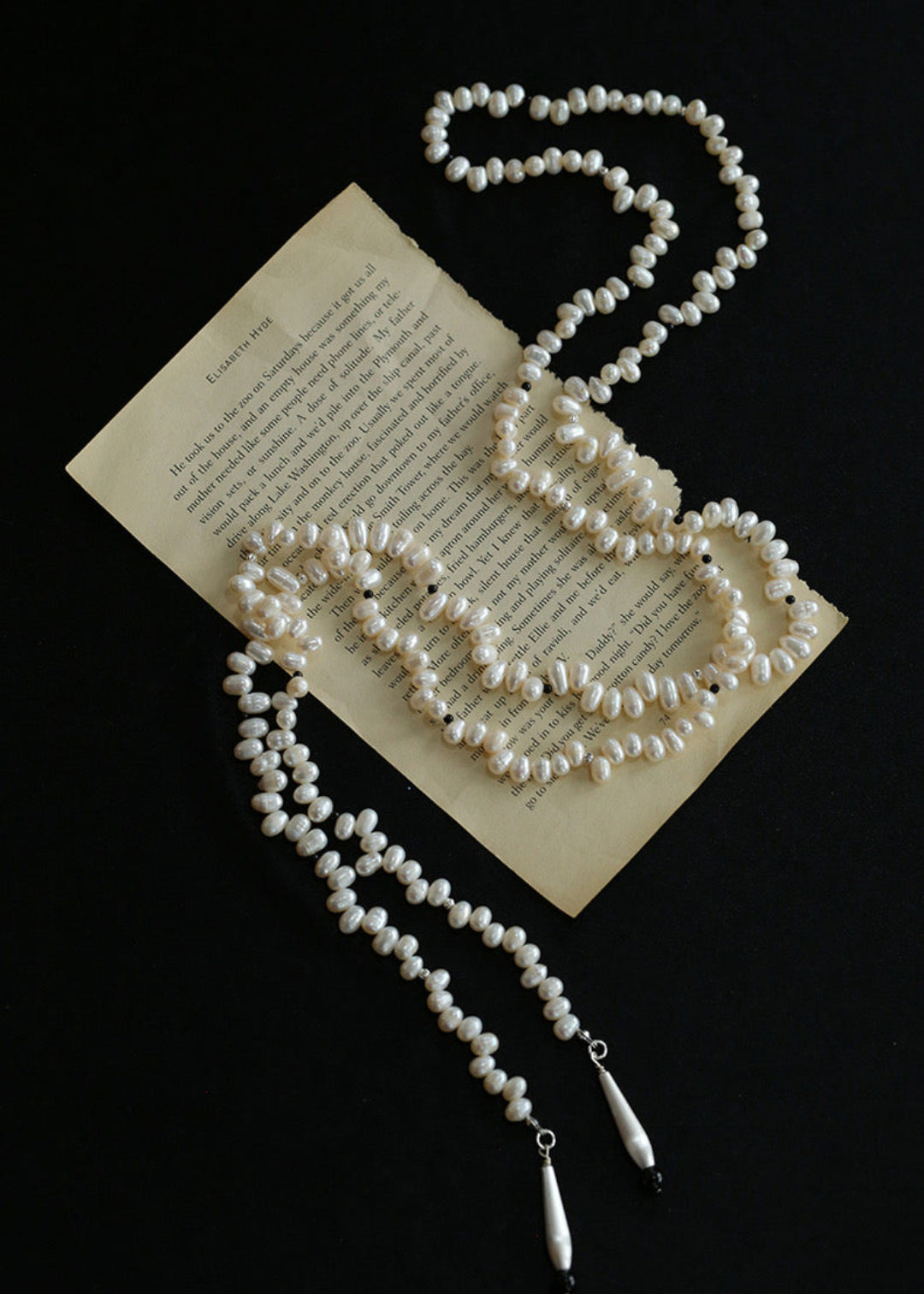 Interlaced Natural Pearl Long Necklace