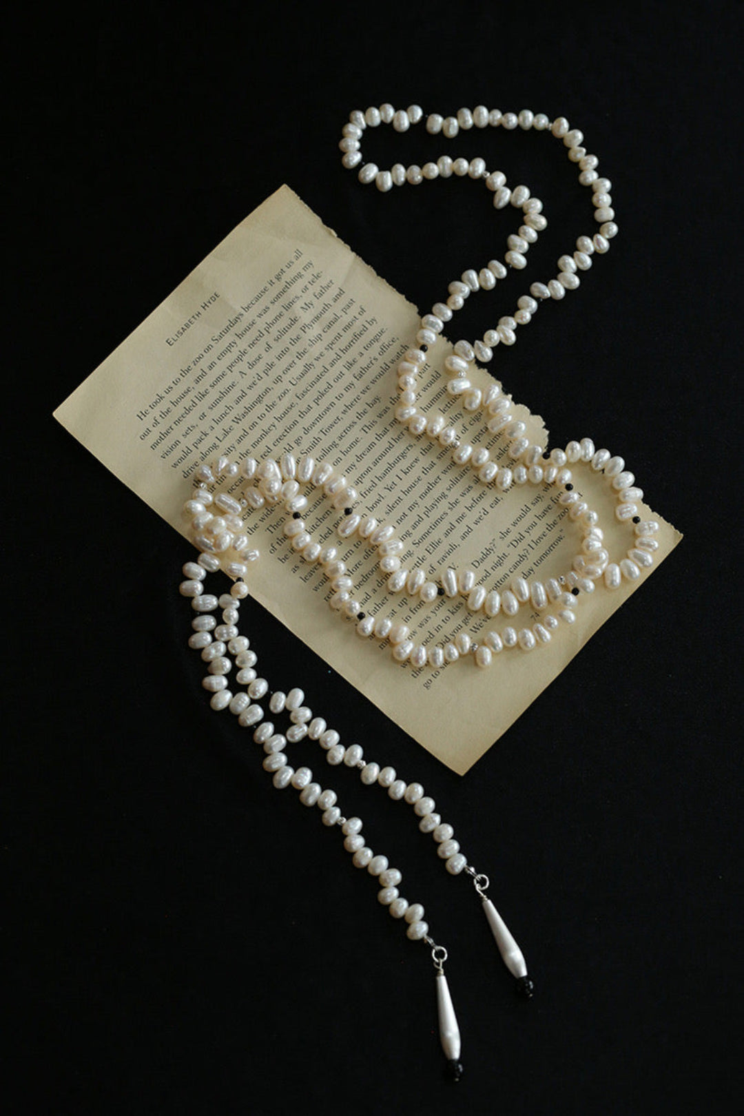 Interlaced Natural Pearl Long Necklace