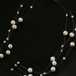 Three Layer Natural Freshwater Pearl Necklace 