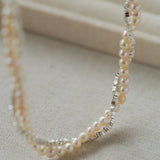 Natural Pearl Silver Bean Double Necklace