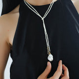 Long Necklace of Natural Baroque Pearls