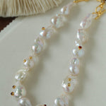 Vintage Crystal Set in Large Baroque Pearl Necklace