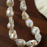 Vintage Crystal Set in Large Baroque Pearl Necklace