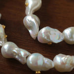 Vintage Crystal Set in Large Baroque Pearl Necklace