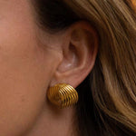 Spiral Striped Metal Stud Earrings