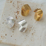 Spiral Striped Metal Stud Earrings