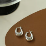 Minimalist U-shaped Drop Hoop Earring Buckle