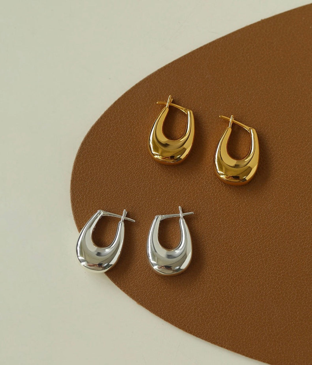 Minimalist U-shaped Drop Hoop Earring Buckle