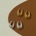 Minimalist U-shaped Drop Hoop Earring Buckle