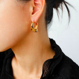 Commuter Twist Floral Geometric Metal Earrings