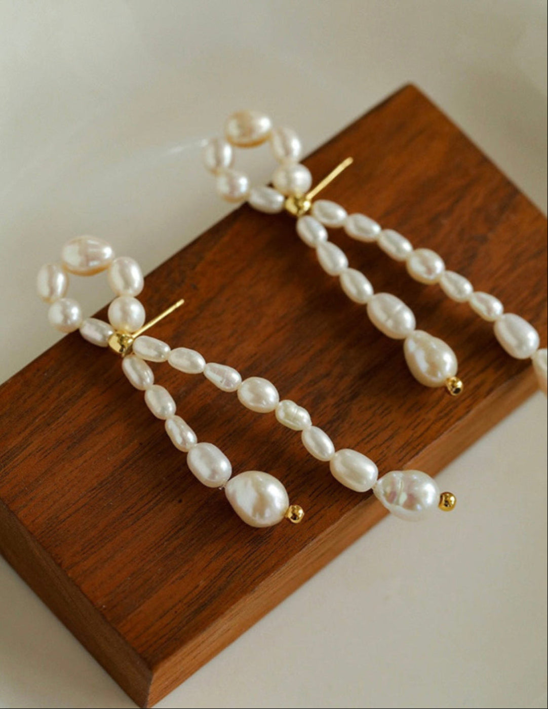 Knotted Natural Pearl Earrings