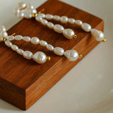 Knotted Natural Pearl Earrings