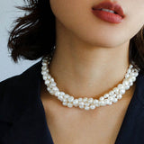 Vintage French Baroque Pearl Multilayer Necklace