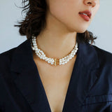 Vintage French Baroque Pearl Multilayer Necklace