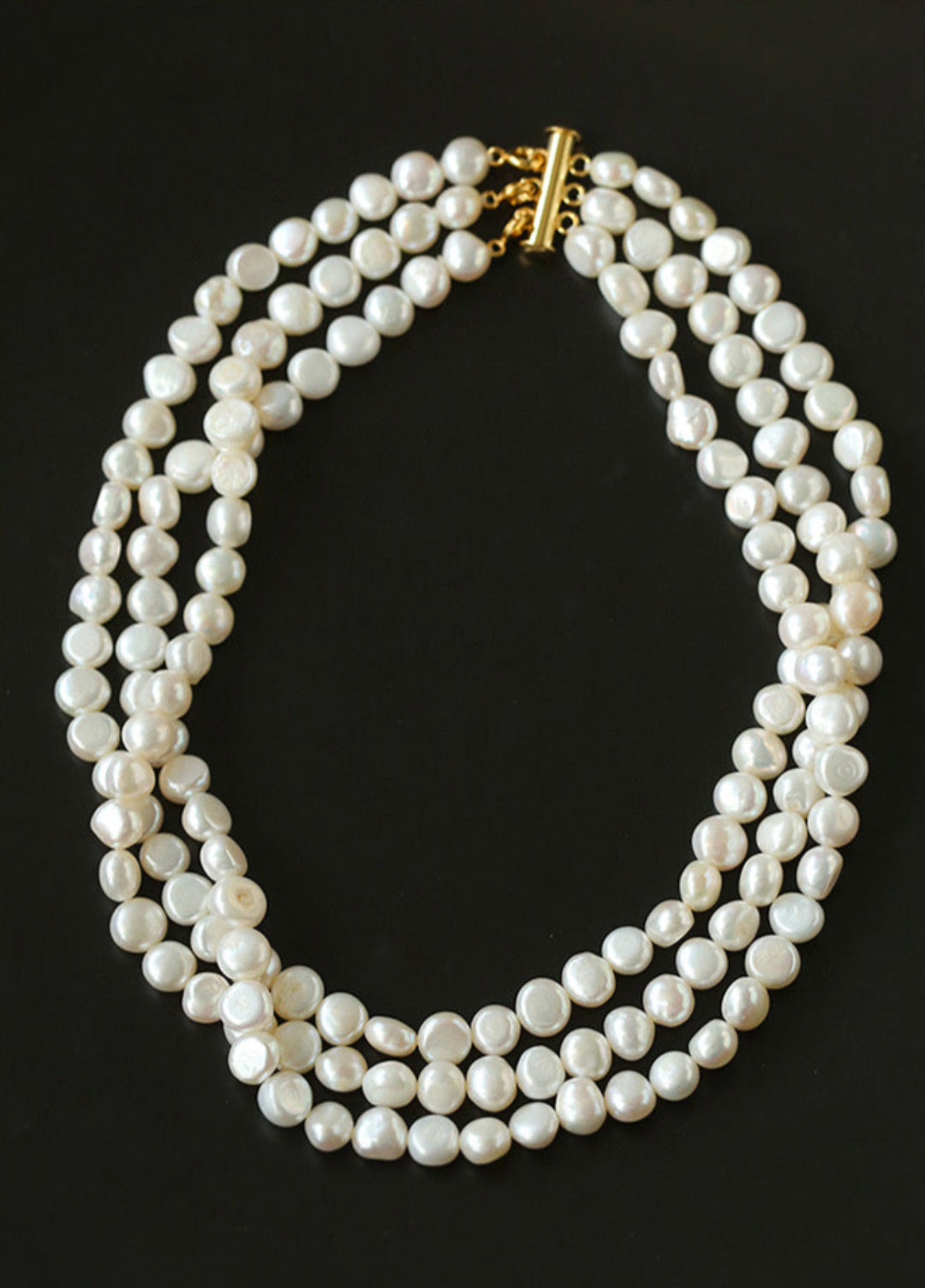 Vintage French Baroque Pearl Multilayer Necklace