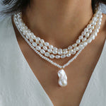 Vintage French Baroque Pearl Multilayer Necklace