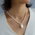 Simple Natural Baroque Pearl Rice Bead Necklace