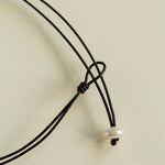 Short Handmade Leather Rope Natural Pearl Necklace