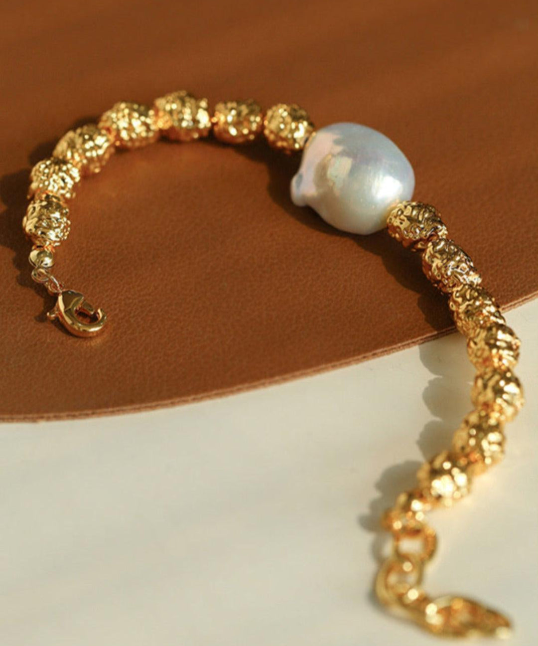 Metal Bean natural Baroque pearl Bracelets - Gembea Jewelry