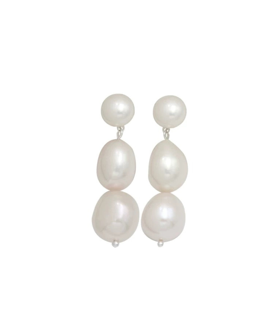 Three Freshwater Pearl Drop Earrings