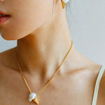 Natural Baroque pearl ice cream cone Earrings - Gembea Jewelry