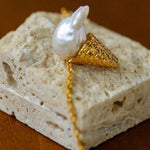 Natural Baroque Pearl Ice Cream Cone Necklace - Gembea Jewelry