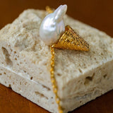 Natural Baroque Pearl Ice Cream Cone Necklace - Gembea Jewelry