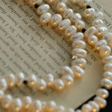 Interlaced Natural Pearl Long Necklace - Gembea Jewelry