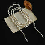 Interlaced Natural Pearl Long Necklace - Gembea Jewelry