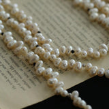 Interlaced Natural Pearl Long Necklace - Gembea Jewelry