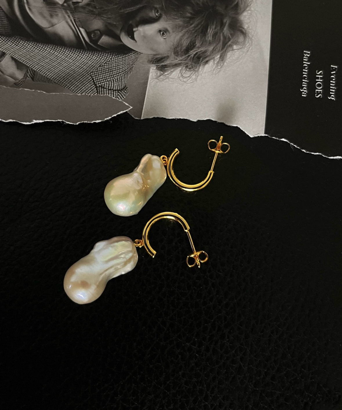 Irregular Large Baroque Pearl Drop Earrings GEMBEA JEWELRY