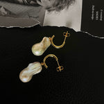Irregular Large Baroque Pearl Drop Earrings GEMBEA JEWELRY