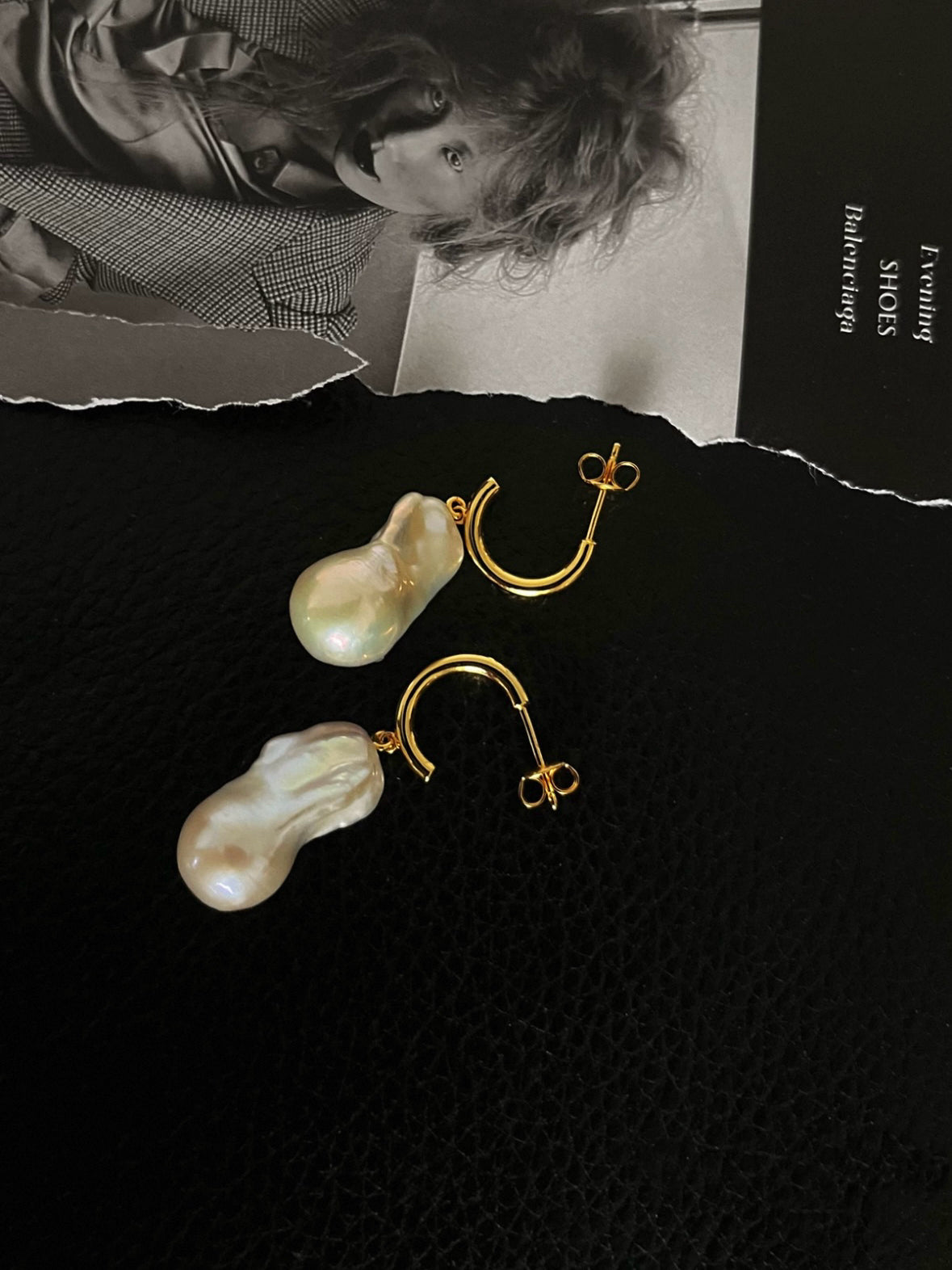 Irregular Large Baroque Pearl Drop Earrings GEMBEA JEWELRY