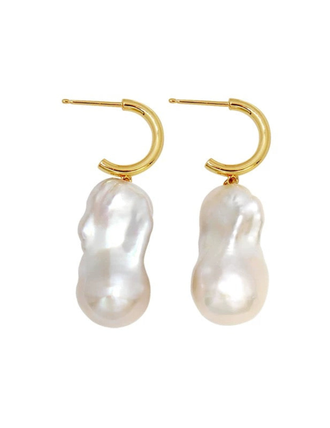 Irregular Large Baroque Pearl Drop Earrings GEMBEA JEWELRY
