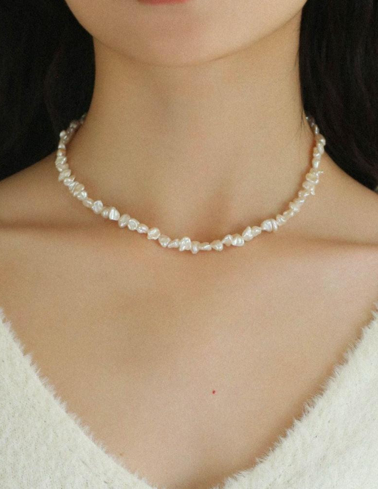 Irregular Baroque Pearl Beaded Necklace - Gembea Jewelry