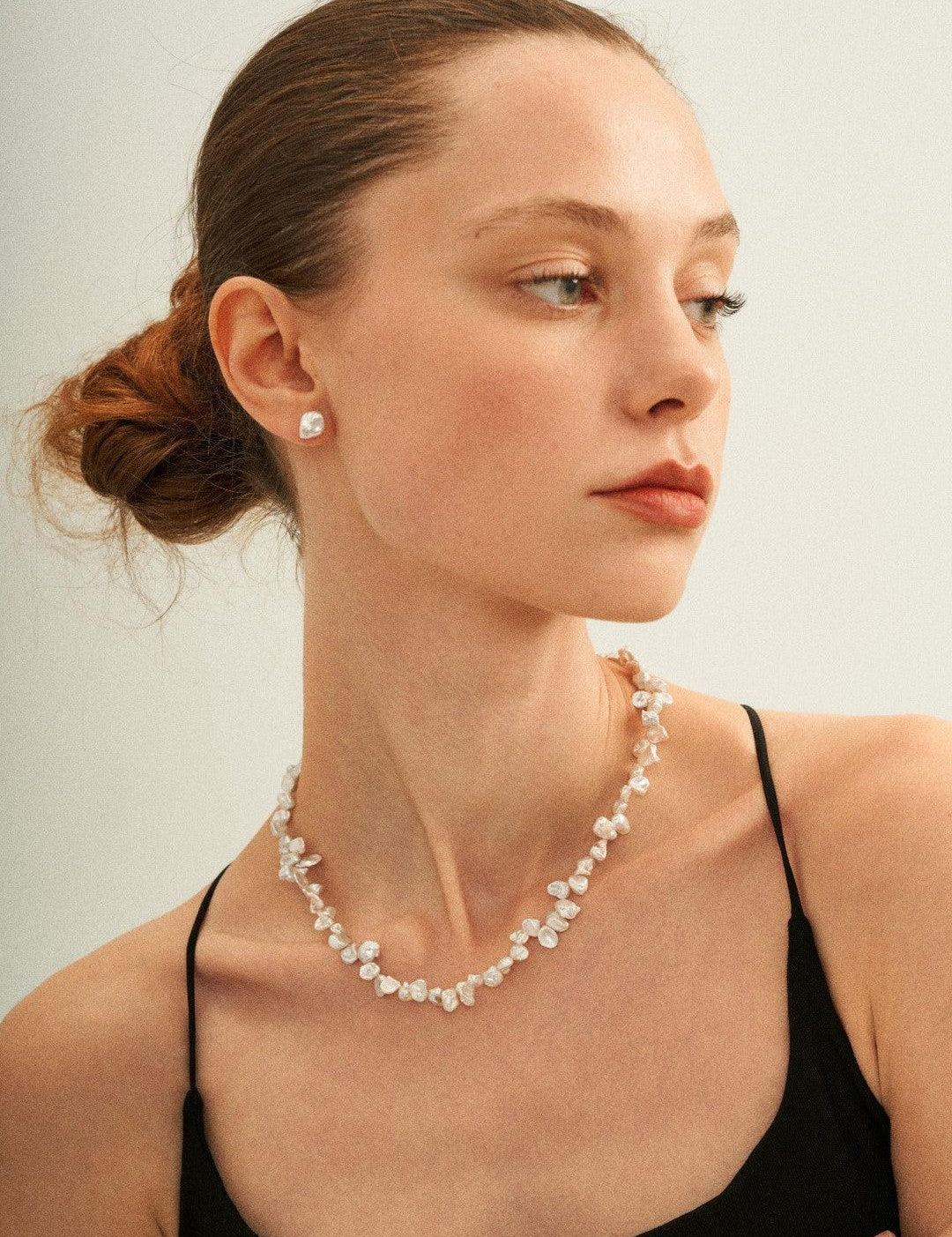 Small Baroque Pearl Beaded Necklace - Gembea Jewelry