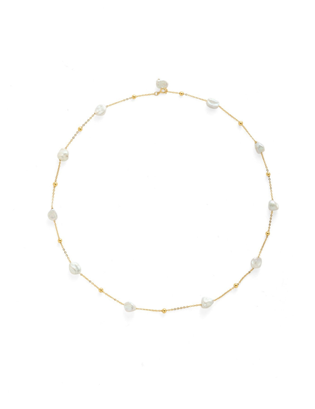 Irregular Baroque Pearl Chain Necklace