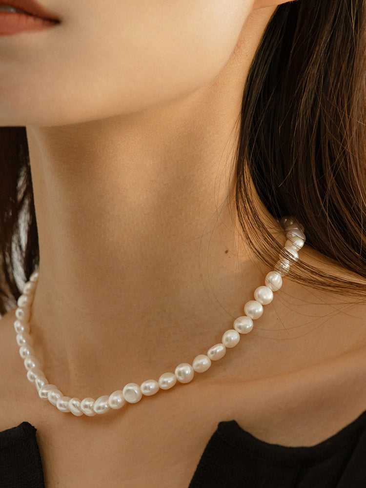 Irregular Baroque Pearl Choker Necklace gembea jewelry