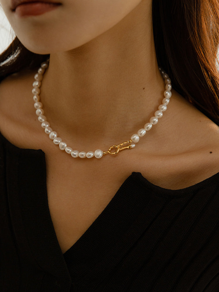 Irregular Baroque Pearl Choker Necklace gembea jewelry