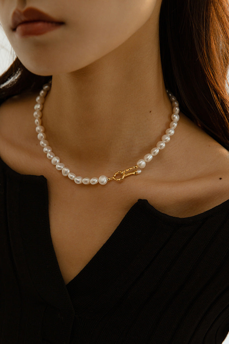 Irregular Baroque Pearl Choker Necklace gembea jewelry